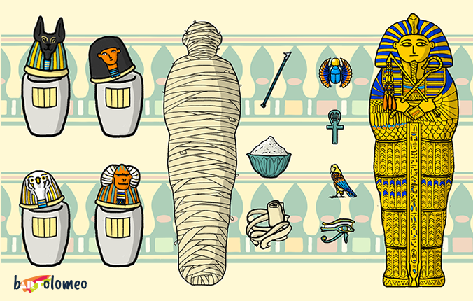 gioco illustrazione mummificazione egizi