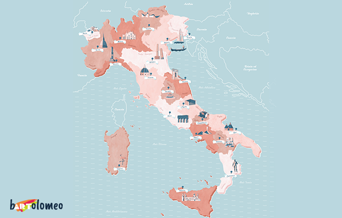anteprima gioco regioni d'italia illustrazione